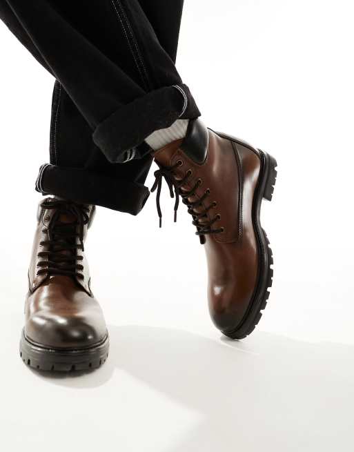 Mens designer lace up on sale boots