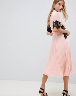 asos pleated midi dress