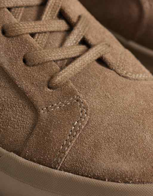 ASOS DESIGN laceup trainers in mole suede, 4 of 5