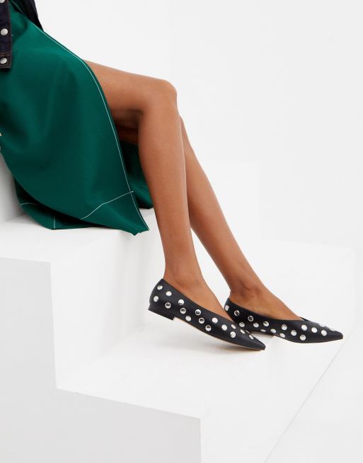 studded ballerina flats