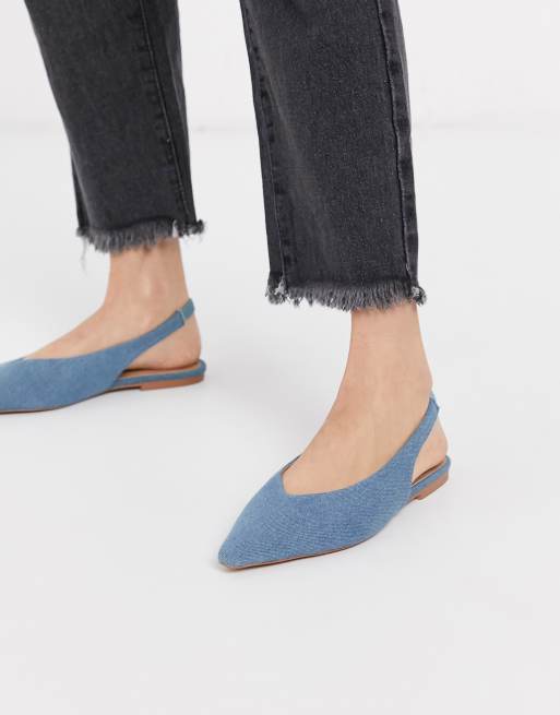 slingback ballet flats in beige and black