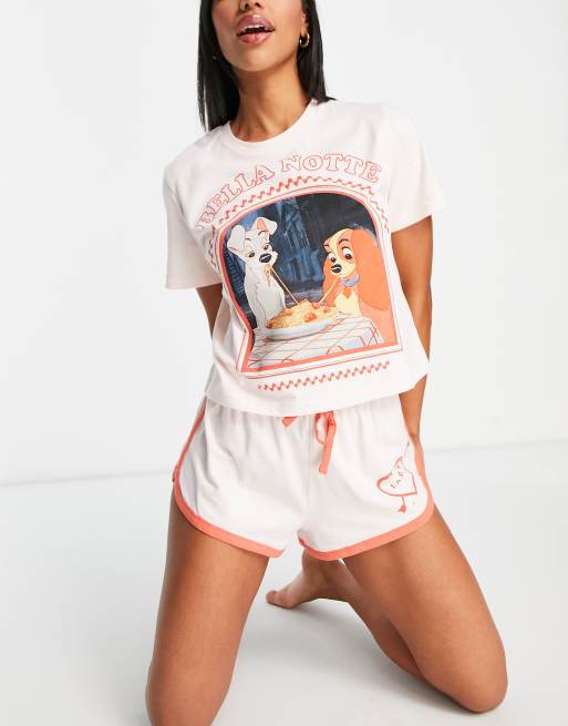 ASOS DESIGN - Lady & De Vagebond - Pyjamaset van T-shirt en shorts in roze