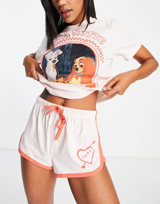 ASOS DESIGN Lady The Tramp tee short pyjama set in pink ASOS