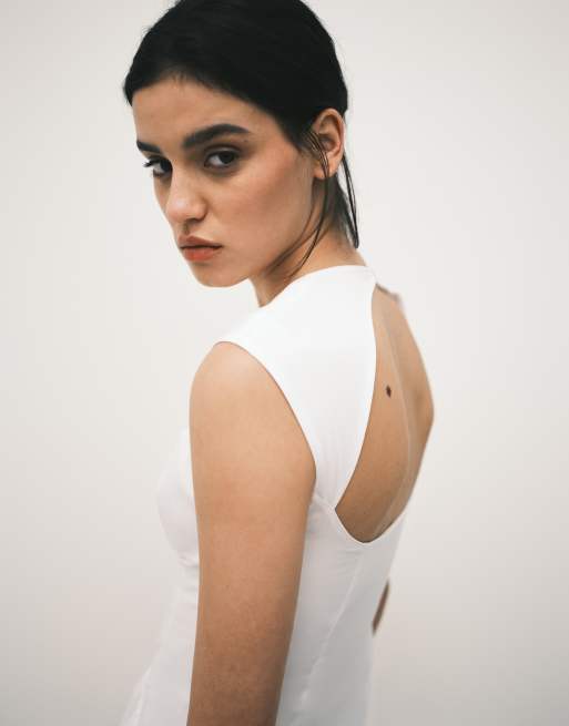 ASOS DESIGN - Lagdelt hvid maxikjole, 4 af 4