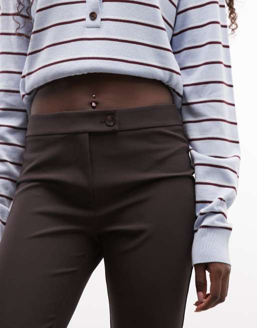 ASOS DESIGN lage taille capribroek in kaki, 5 van 5