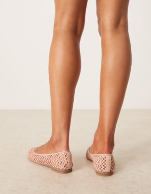 Asos Design Lagoon Ballet Flats In Pink