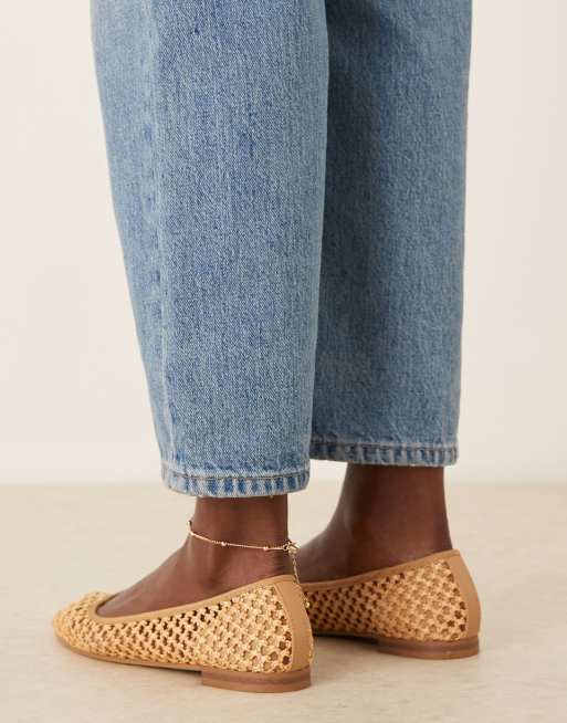 ASOS DESIGN Lagoon ballet flats in natural weave