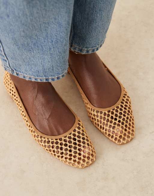 ASOS DESIGN Lagoon ballet flats in natural weave