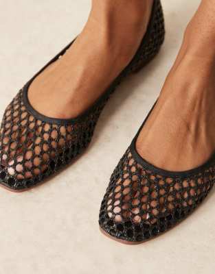 Asos Design Lagoon Weave Ballet Shoes In Black