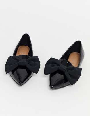 black flats with bow on top