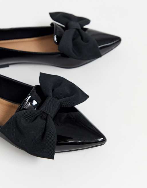 Black flats best sale with bows