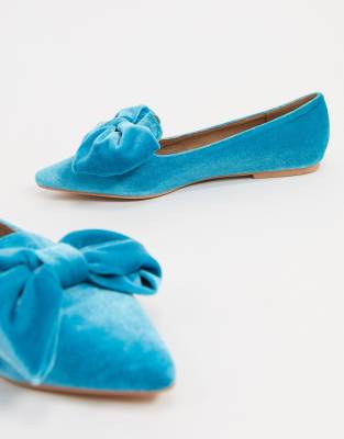 blue pointed flats
