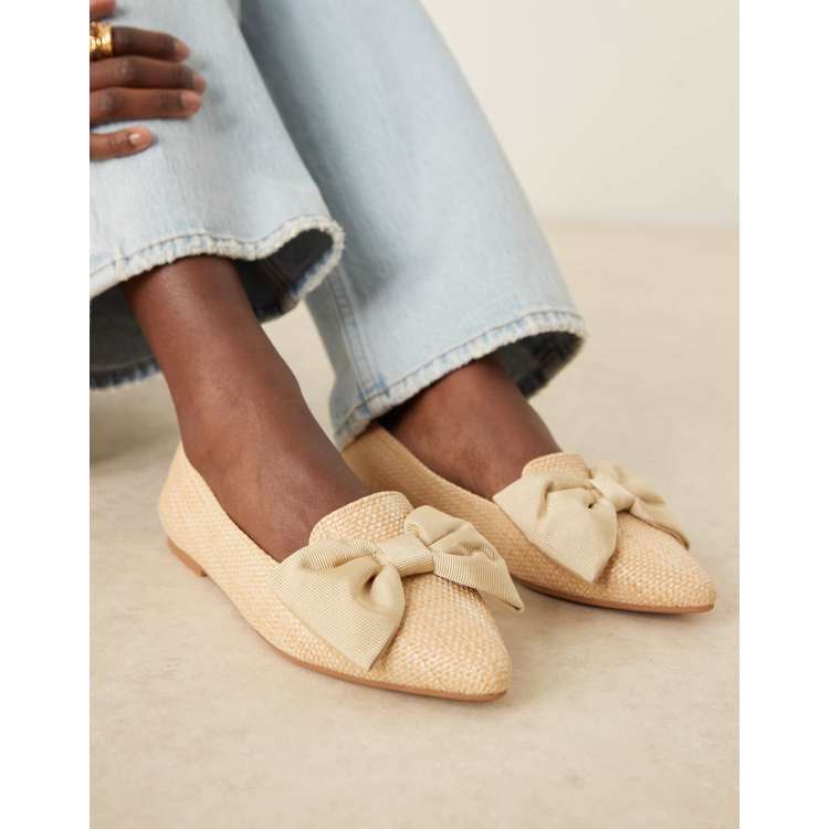 Raffia ballet online flats