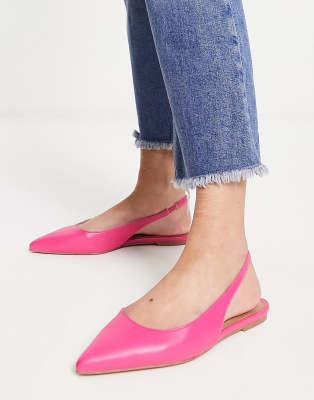 ASOS DESIGN - Lala - Flache Ballerinas in Rosa mit Fersenriemen