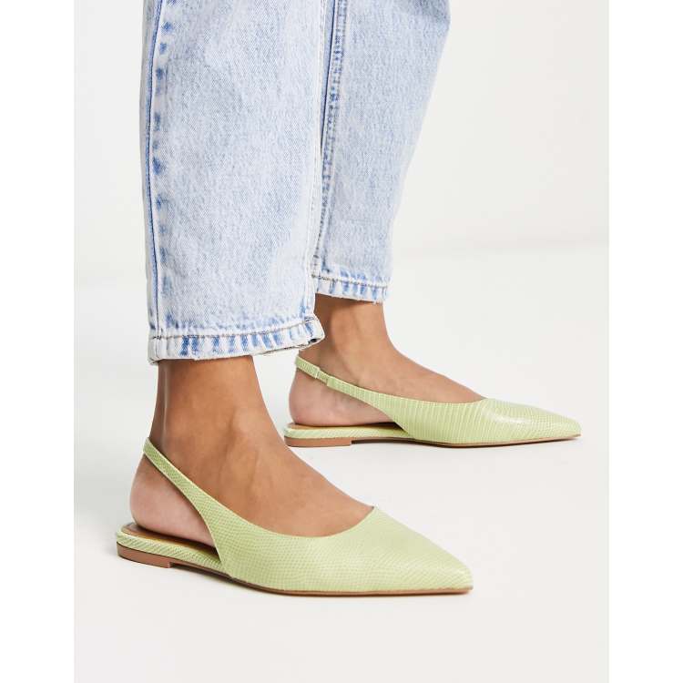 Green clearance suede flats