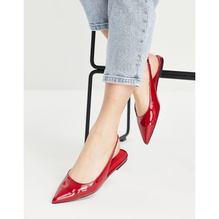 Red pointy toe on sale flats