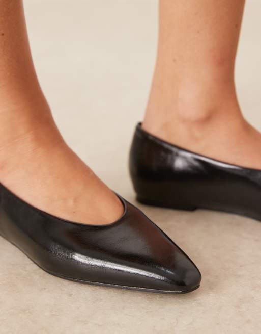ASOS DESIGN - Lambert - Ballerine nere con punta sagomata, 3 di 4