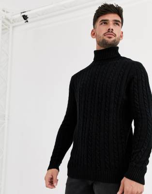 cable knit polo neck