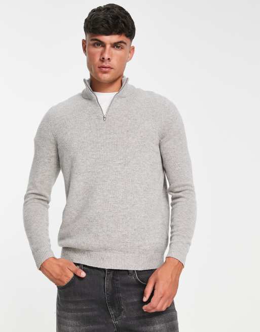 Lambswool half best sale zip jumper