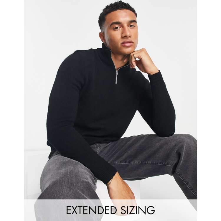 Half zip sale jumper black