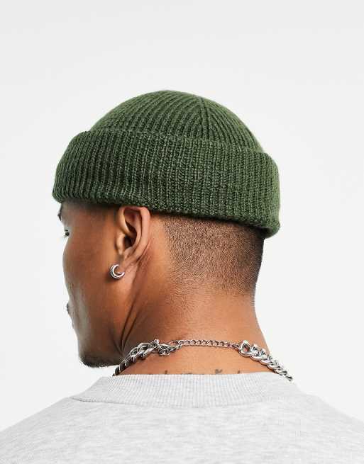 ASOS DESIGN fisherman beanie in brown leopard print