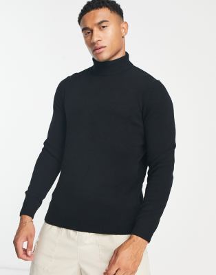 thick polo neck jumper mens