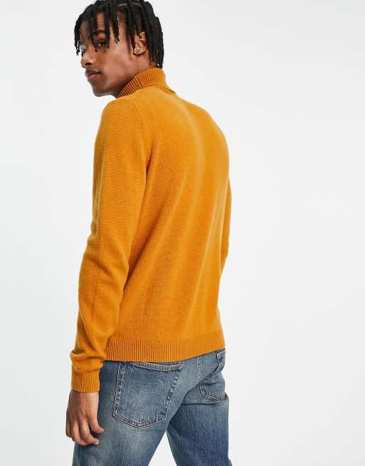 Mustard yellow roll neck jumper best sale