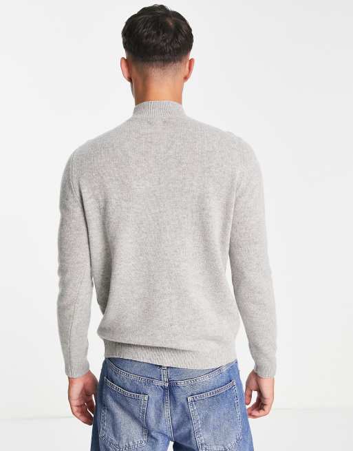 ASOS DESIGN lambswool turtle neck jumper in light grey, 4 of 4