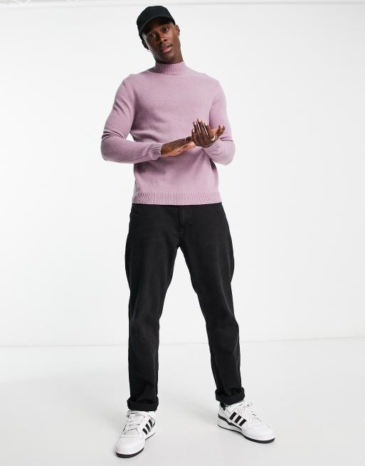 ASOS DESIGN lambswool turtleneck jumper in dusty pink ASOS