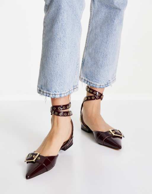 Buckle ballerina hot sale flats