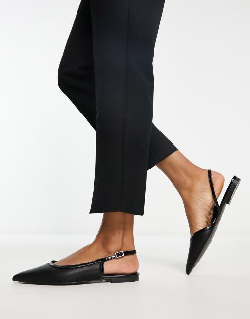 ASOS DESIGN Lane Ballerines bride arri re Noir