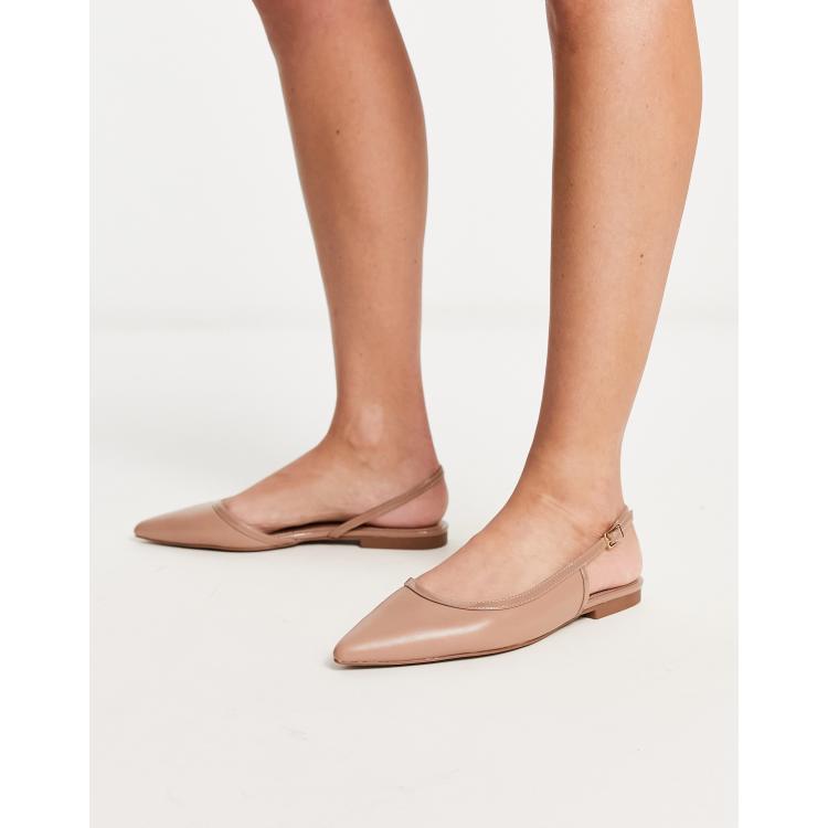 ASOS DESIGN Lane slingback ballet flats in beige ASOS