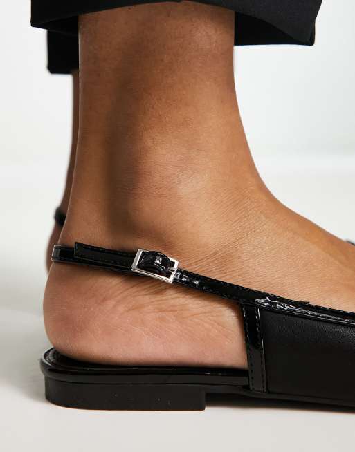 All black slingback hot sale city flats