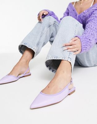 Asos Design Lane Slingback Ballet Flats In Lilac-purple