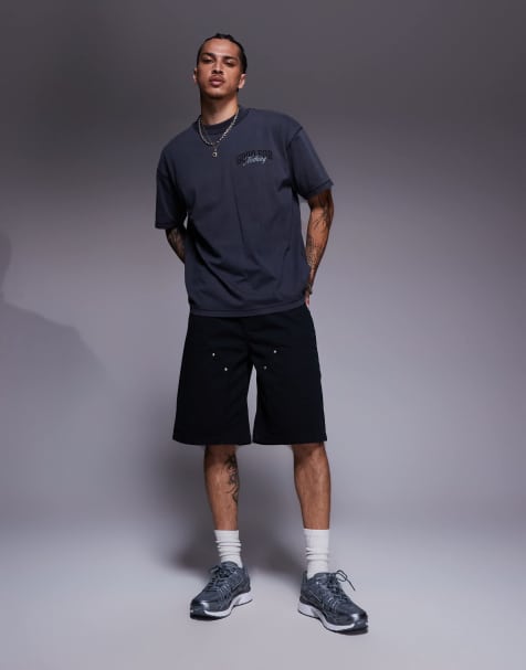 ASOS DESIGN – Lang geschnittene Carpenter-Jorts in Schwarz - view 1