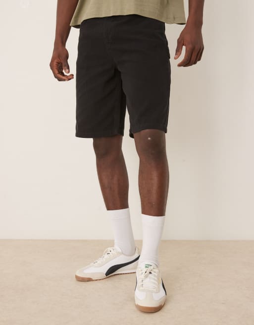 ASOS DESIGN – Lang geschnittene Carpenter-Jorts in Schwarz