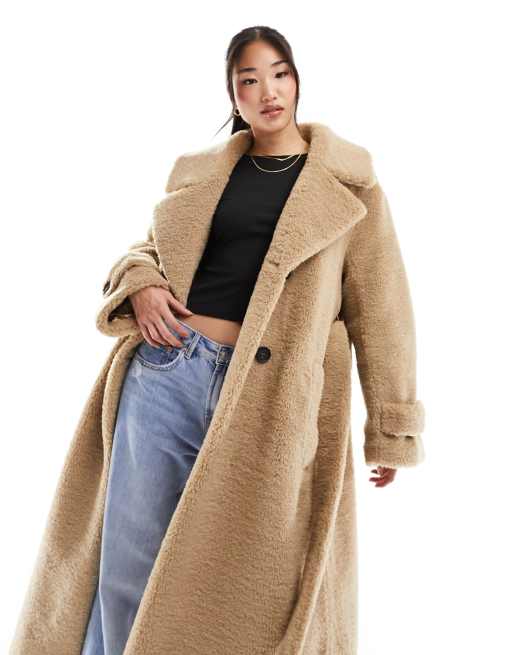 Asos long teddy coat on sale