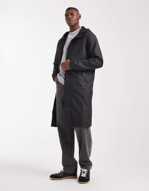 ASOS DESIGN - Lang og sort vindjakke - view 1