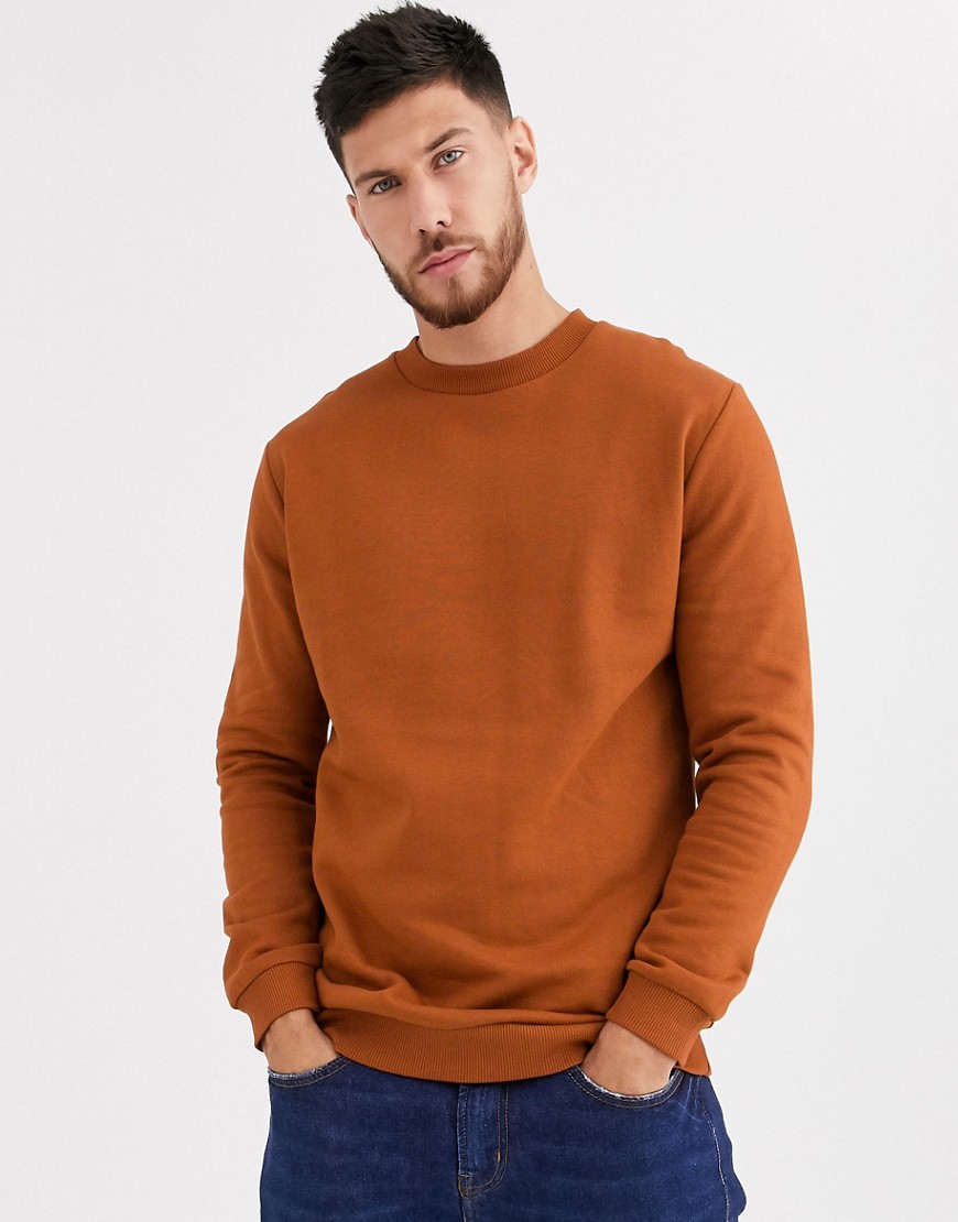 ASOS DESIGN - Lang sweatshirt in bruin