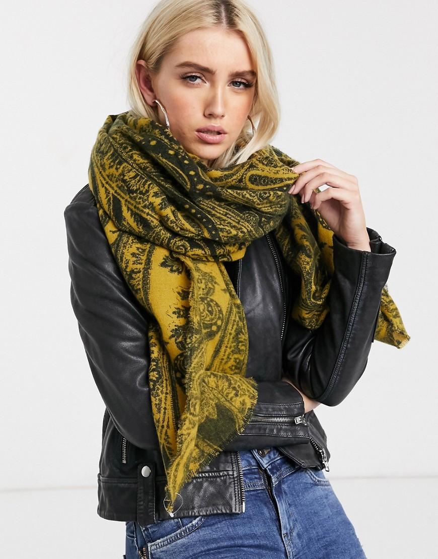 ASOS DESIGN – Lång, tunn scarf med paisley-mönster-Flerfärgad