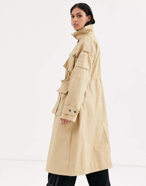 ASOS DESIGN - Lang utility-jack van katoen in steenkleur, 2 van 4