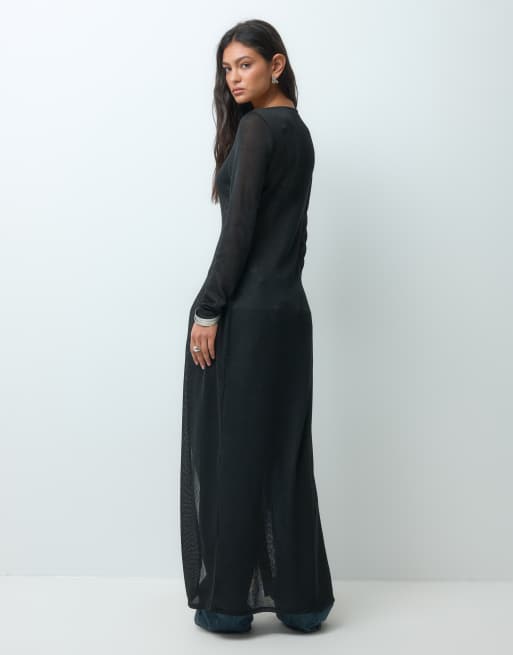 ASOS DESIGN lang vest met knoopsluiting in zwart, 5 van 5