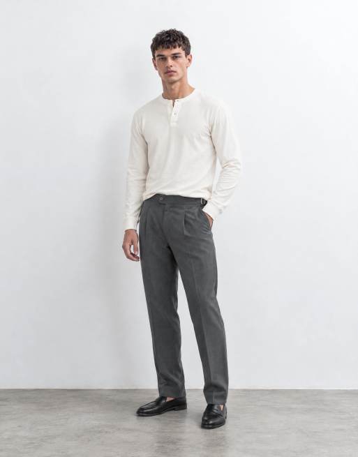 ASOS DESIGN långärmad henley-t-shirt i krämvit piké, 8 av 8