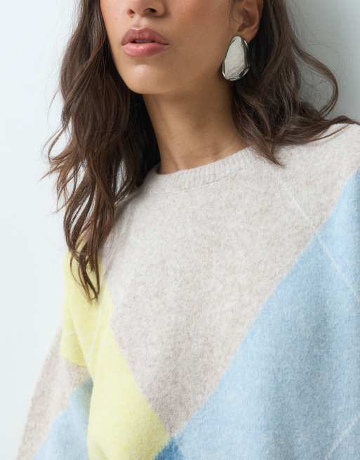 ASOS DESIGN långärmad stickad tröja i flerfärgad, 3 av 5
