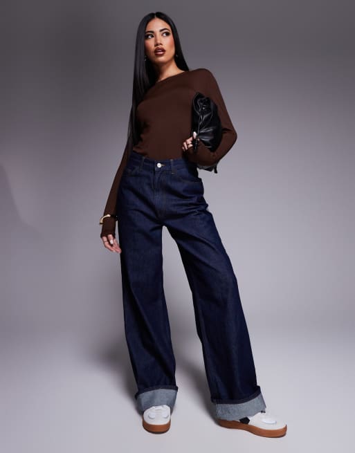 ASOS DESIGN – Langärmliger Body aus anschmiegsamem Material in Schokobraun, 3 von 4