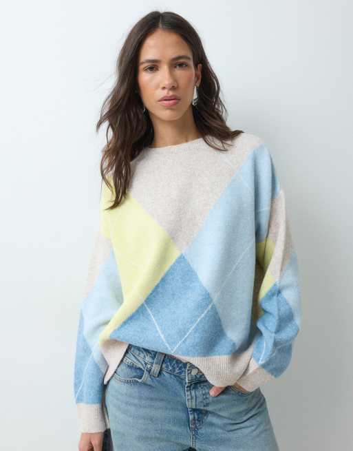 ASOS DESIGN langärmliger Strickpullover in Multi, 2 von 5