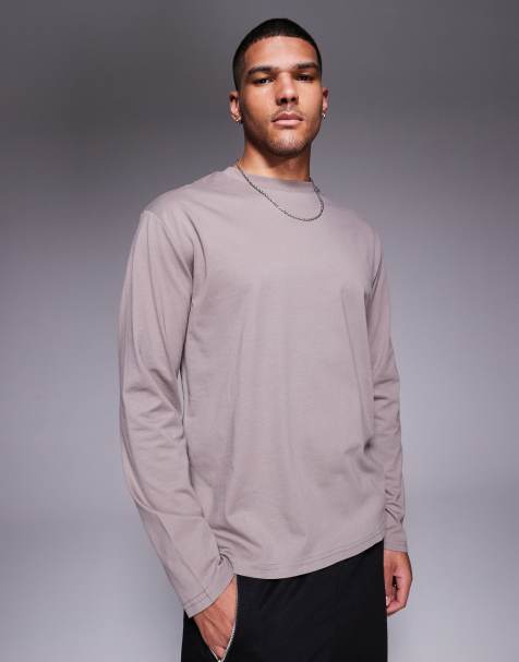 ASOS DESIGN – Langärmliges Basic-T-Shirt in Braun mit lockerem Schnitt - view 1