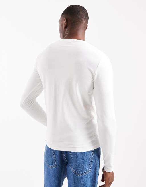 ASOS DESIGN – Langärmliges Basic-T-Shirt in Cremeweiß mit körperbetontem Schnitt, 3 von 5
