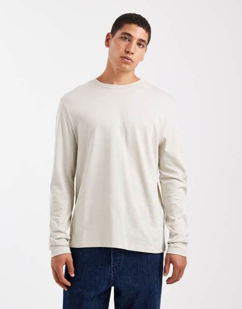 ASOS DESIGN – Langärmliges Basic-T-Shirt in Steinbeige - view 1