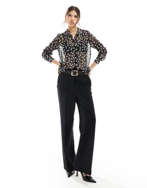 ASOS DESIGN – Langärmliges, durchscheinendes Wickeloberteil mit Punktmuster - view 1